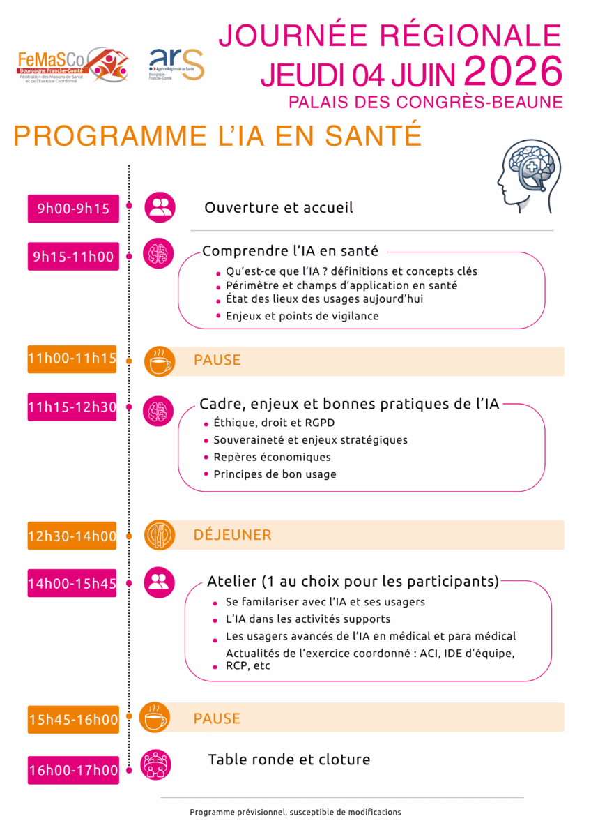 Programme journée régionale l'IA en santé